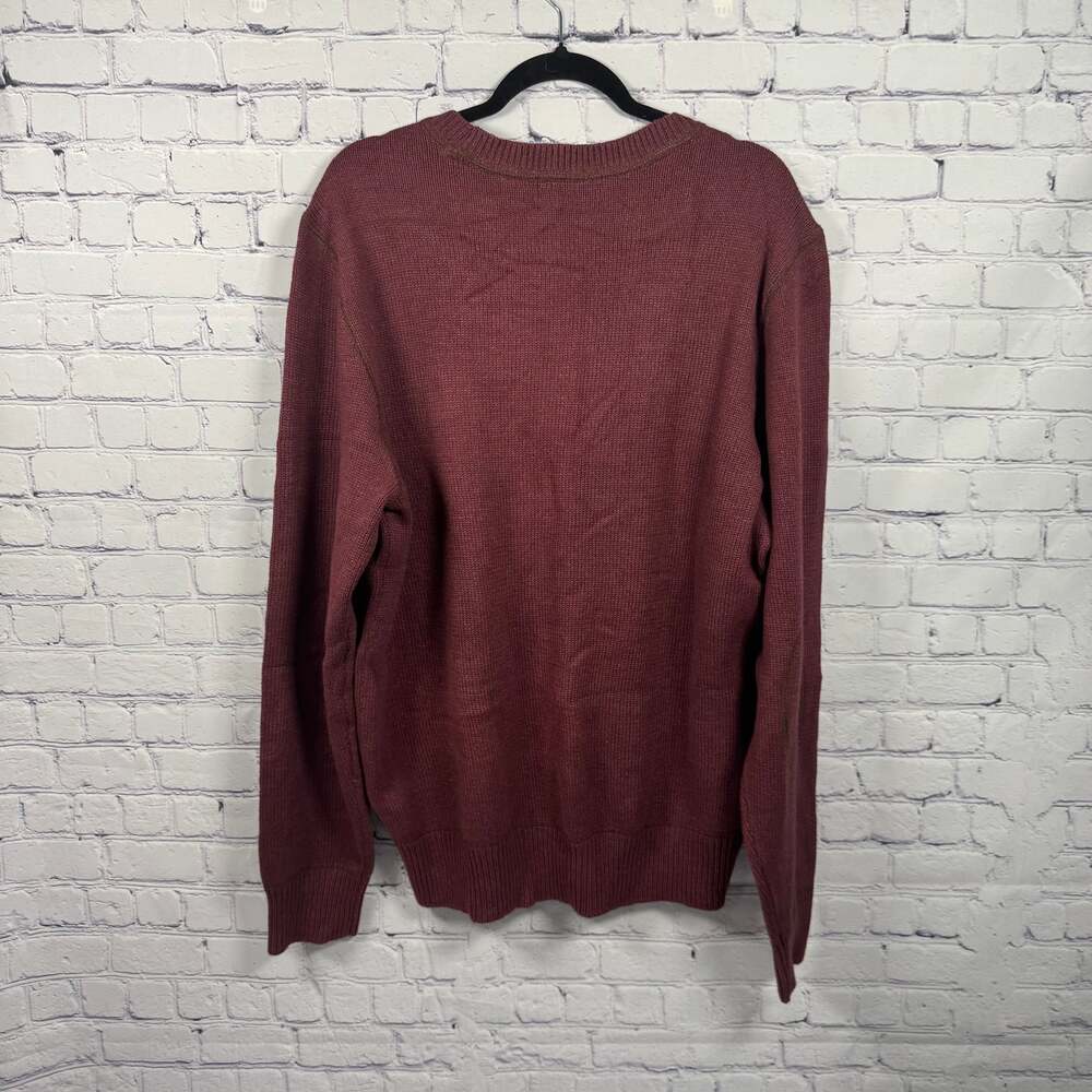 G.H. Bass & Co. NWT Men's Pullover Crew Neck Sweater Burgundy XL - Picture 2 of 8